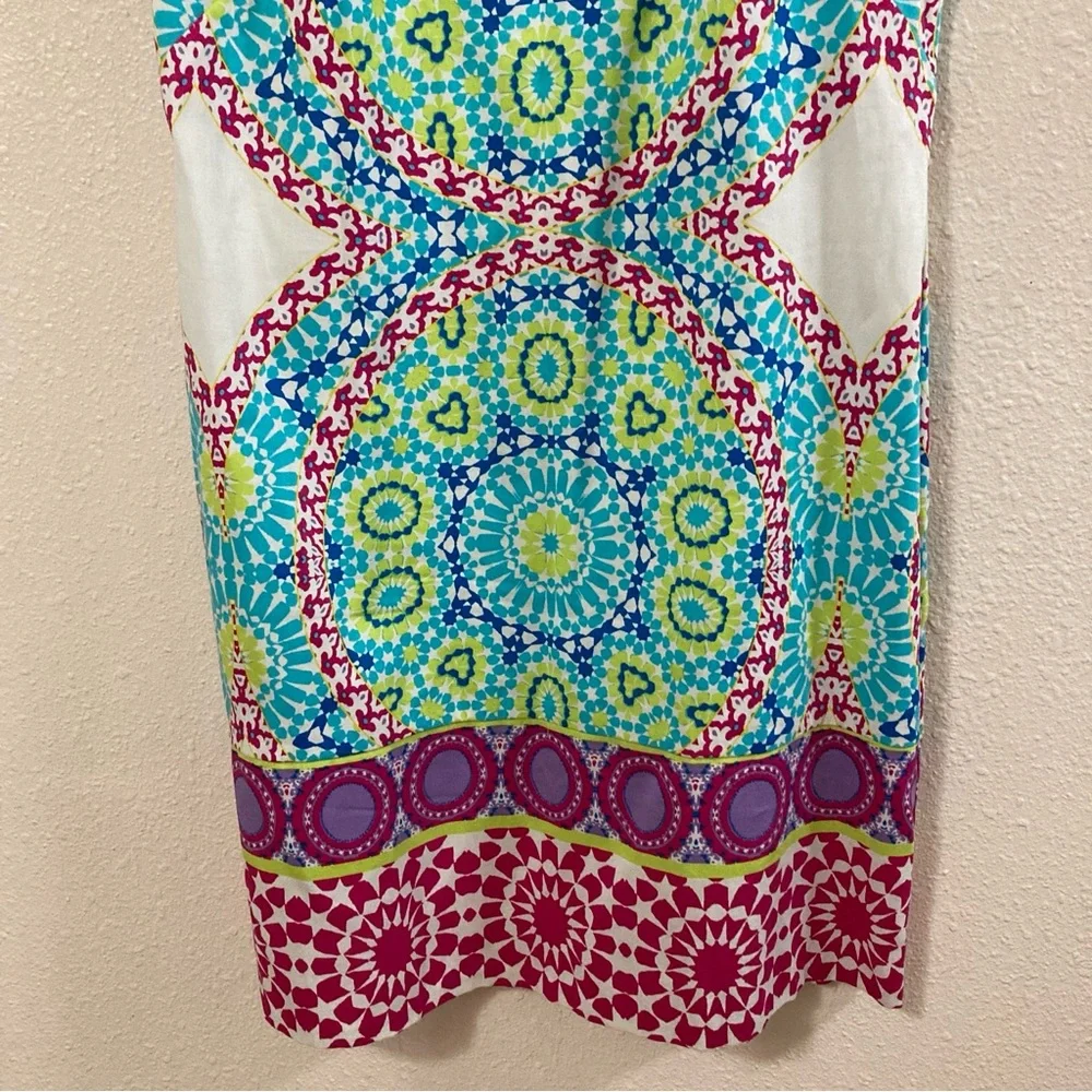 London Times Paisley Geometric Dress Sleeveless Cotton blend multicolor Size 4 - Picture 4 of 13